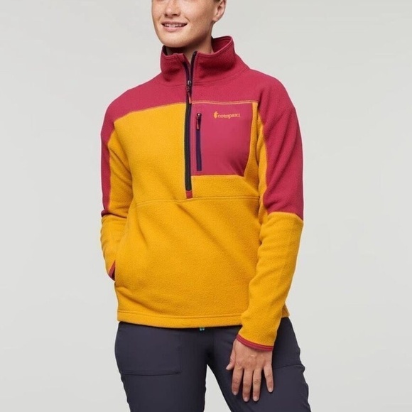 NWT Cotopaxi abrazo half zip up fleece in raspberry and amber - Picture 1 of 8